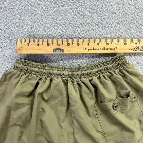 MX3 Mens Army Green Solid Nylon Elastic Waist Drawstring Running Shorts Size M - Picture 7 of 7
